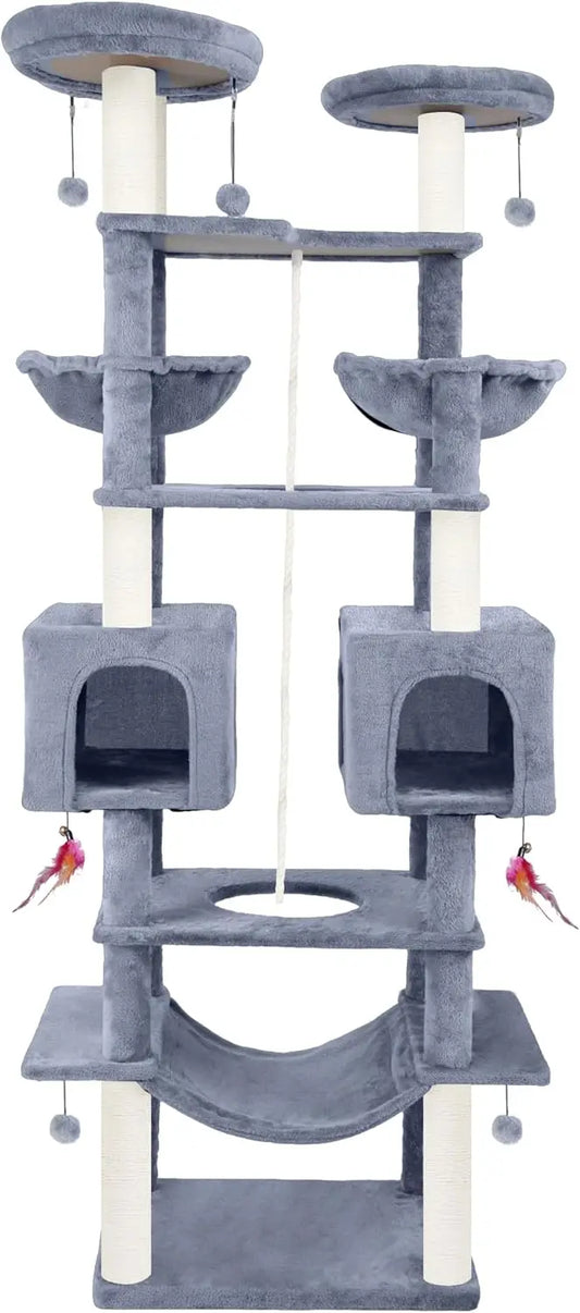 Three-Tier Cat Tree Tower With Hammock And Condos Indoor