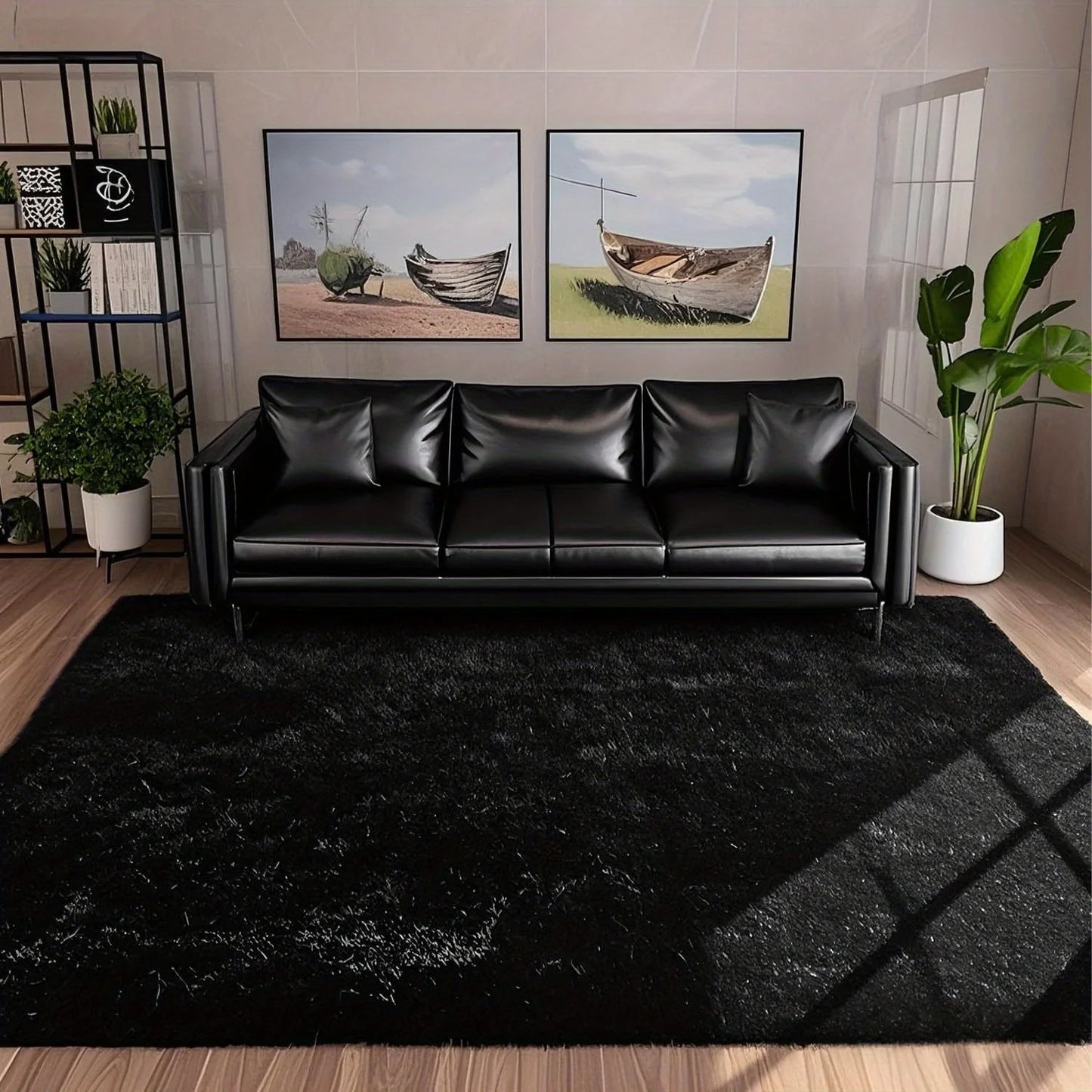 Lux Plush Area Rug With Geometric Pattern 100 Percent Polyester