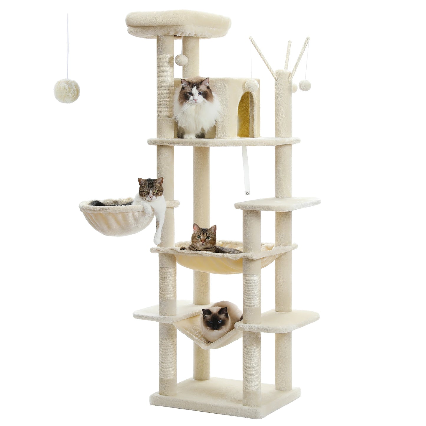PAWZ Road Cat Tree Multi-Level Plush Condo With Scratching Posts