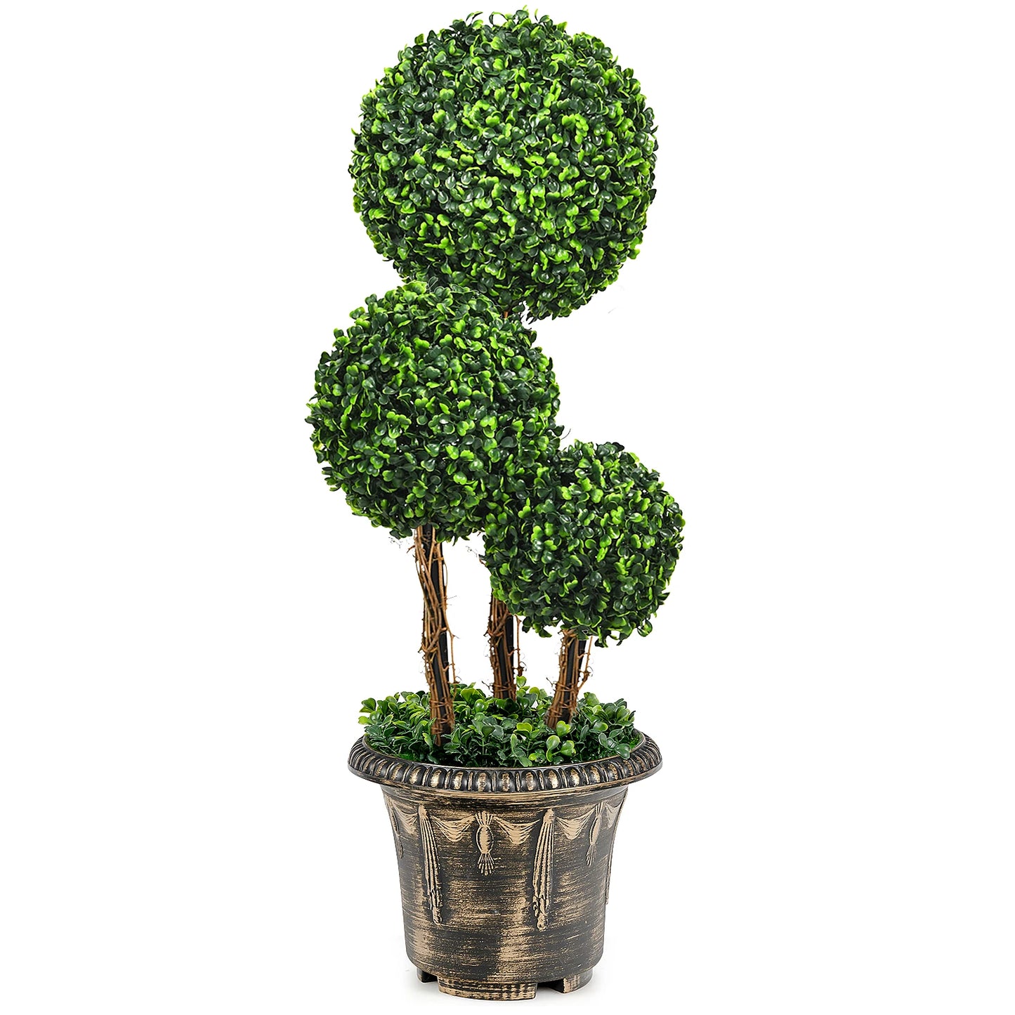 LIFEZEAL Artificial Topiary Triple Ball Tree Indoor Outdoor UV Resistant