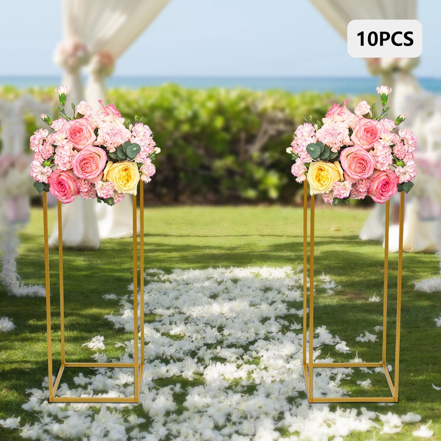 Wedding Flower Stand Set Metal Column Rack Pillar Display