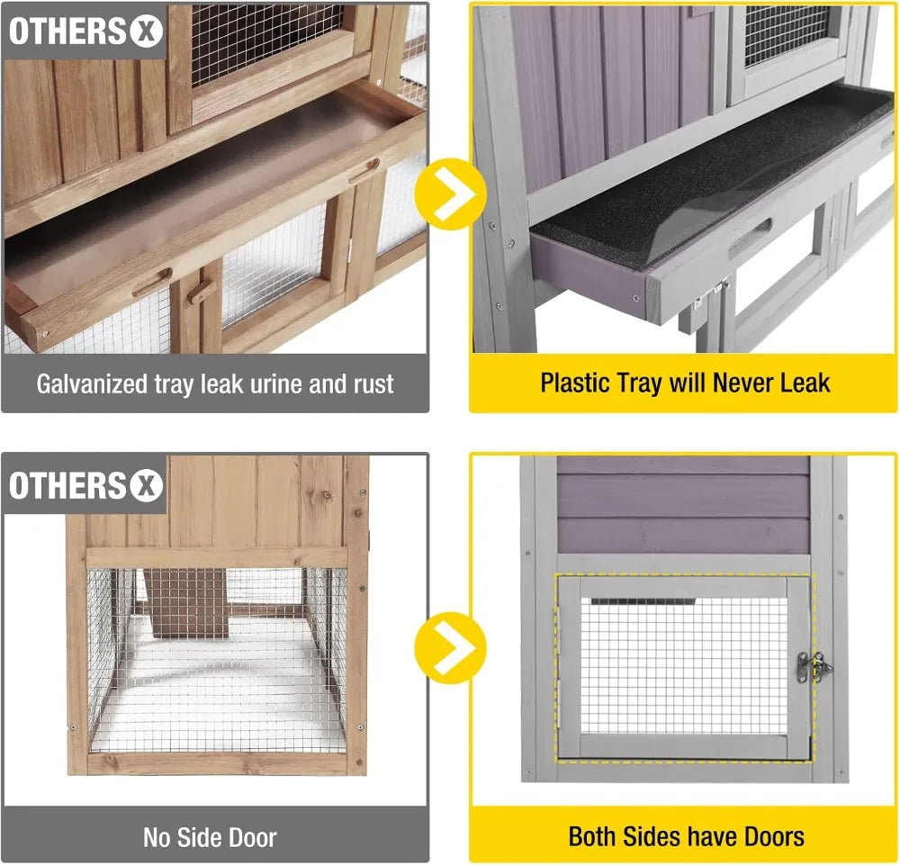 XMSJ Expandable Wooden Chicken Coop For 2 Chickens Outdoor Henhouse