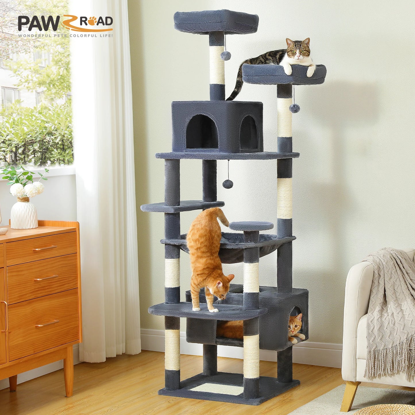 PAWZ Road Cat Tree Indoor Tower With Sisal Scratching Posts