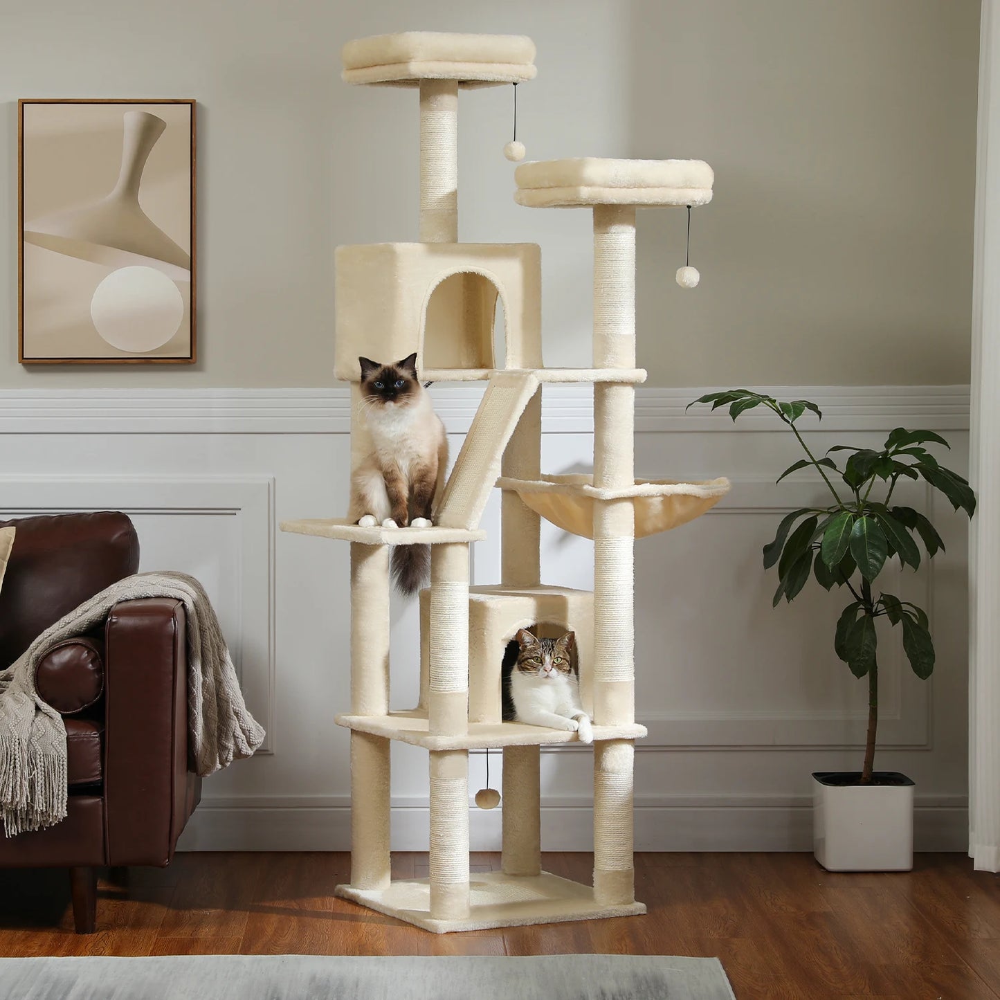 PAWZ Road Cat Tree Multi-Level Plush Condo With Scratching Posts