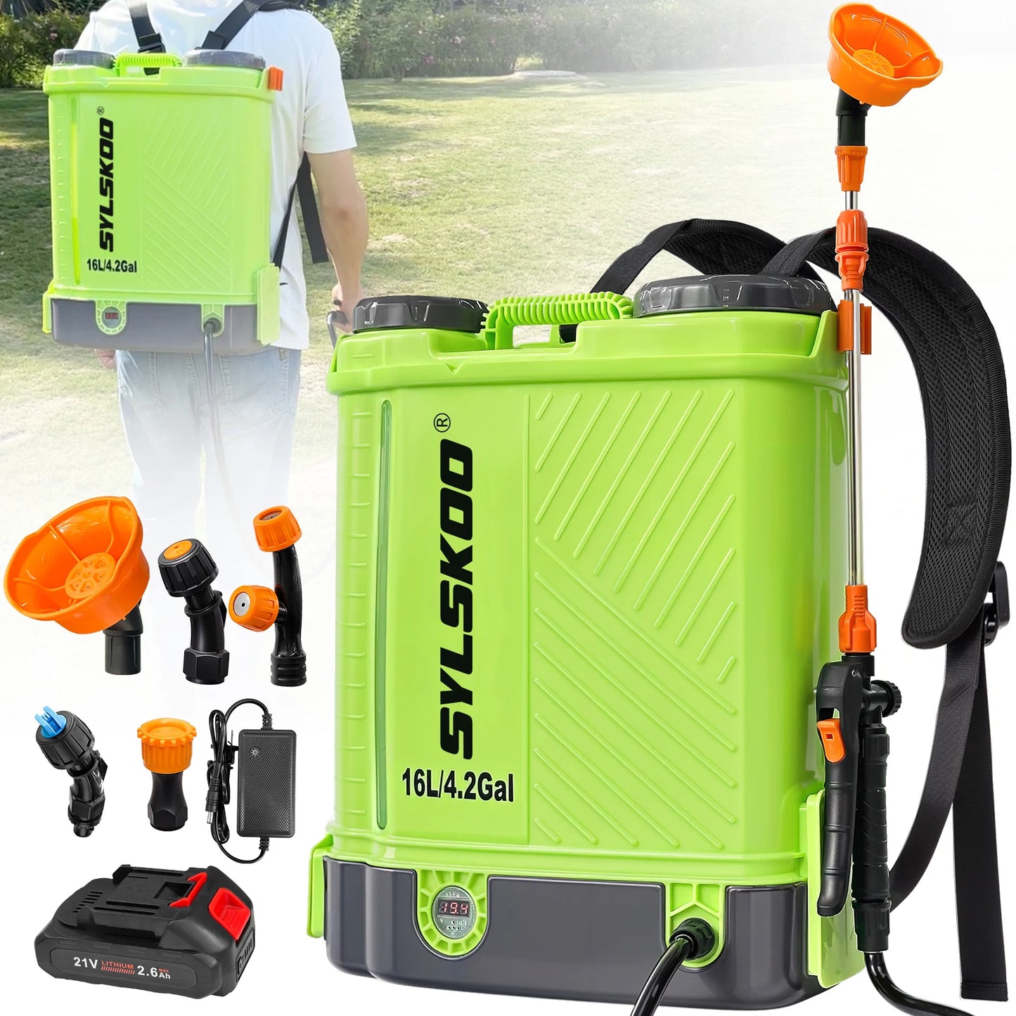 4.2 Gallon Electric Garden Sprayer For Weed Control 100 PSI