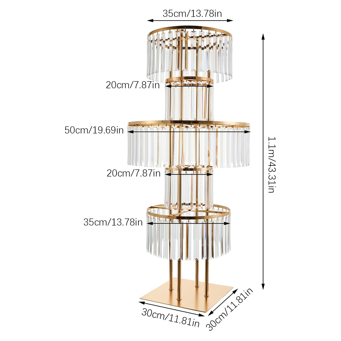 5 Tier Iron And Acrylic Wedding Flower Stand Floor Centerpiece
