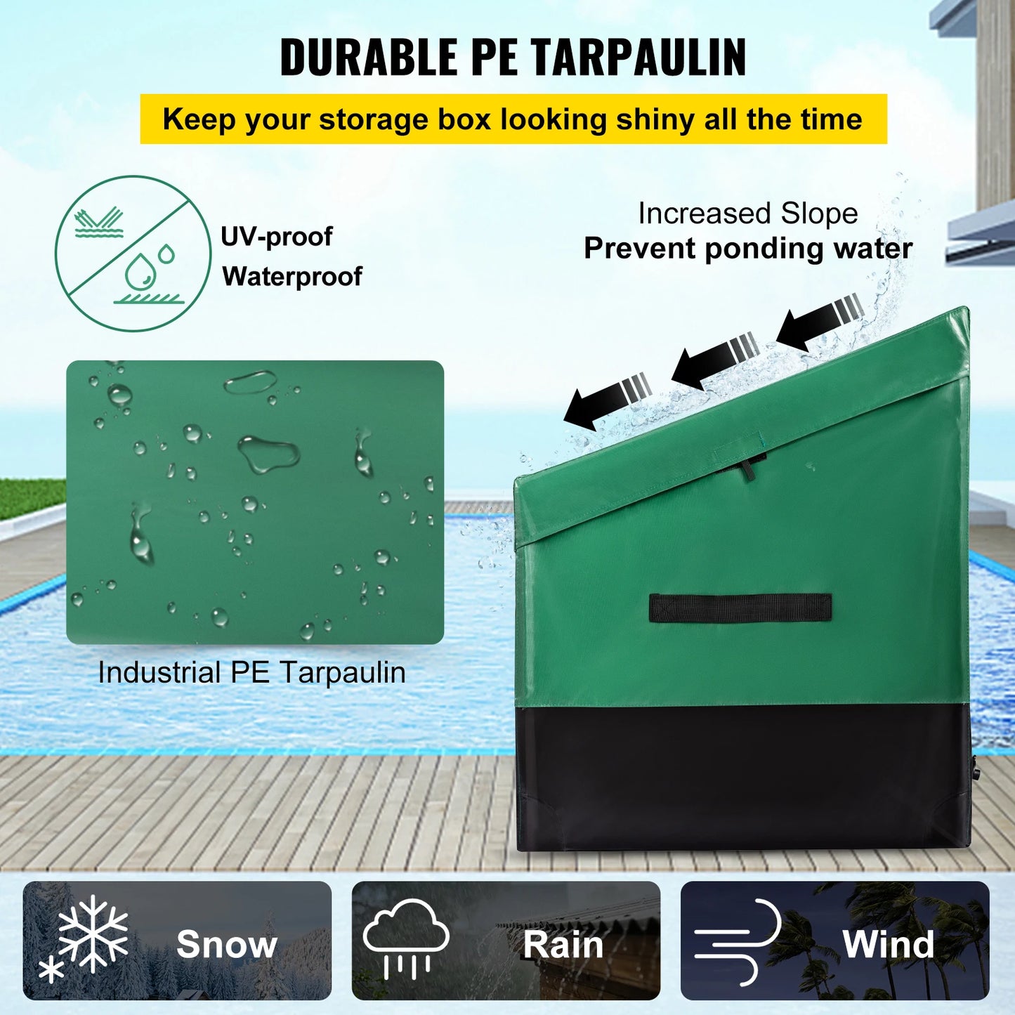 Outdoor Storage Box With Galvanized Frame And Waterproof PE Tarpaulin