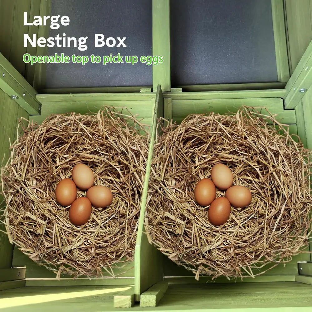 Wooden Chicken Tractor With 2 Nesting Boxes Outdoor Coop