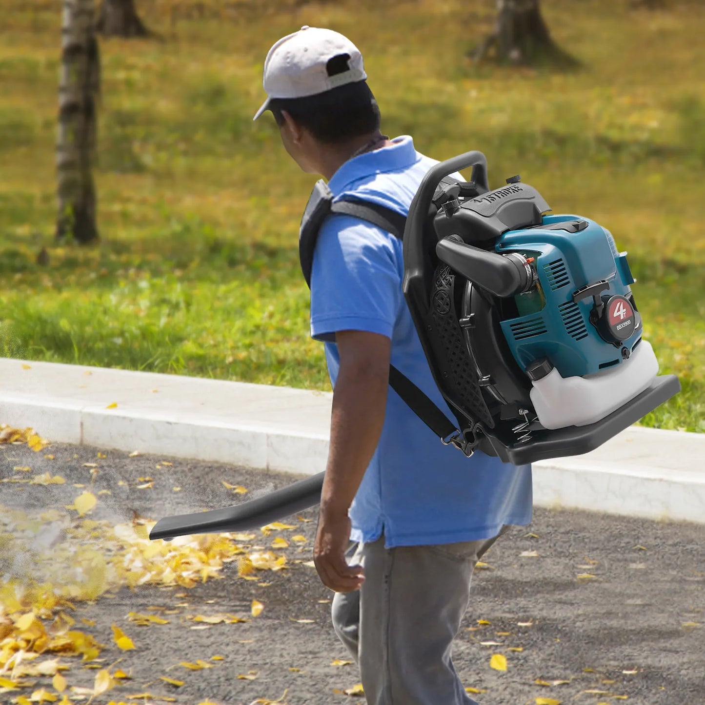 Bymaocar Backpack Leaf Blower 75.6cc Gas Powered 2.6KW 7000RPM