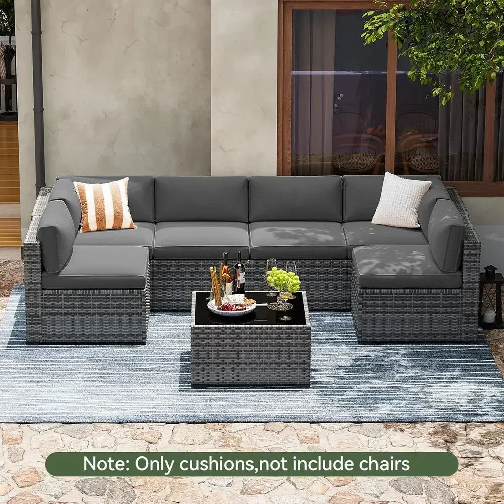 Deep Seat Outdoor Cushion Set Water Resistant For Patio Furniture