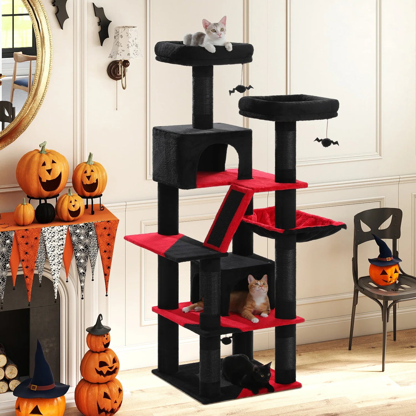 PEQULTICN Multi Level Cat Tree Tower With Condo And Hammock