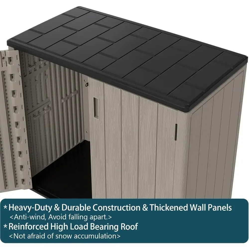 All Weather Outdoor Storage Shed Resin And Metal Construction