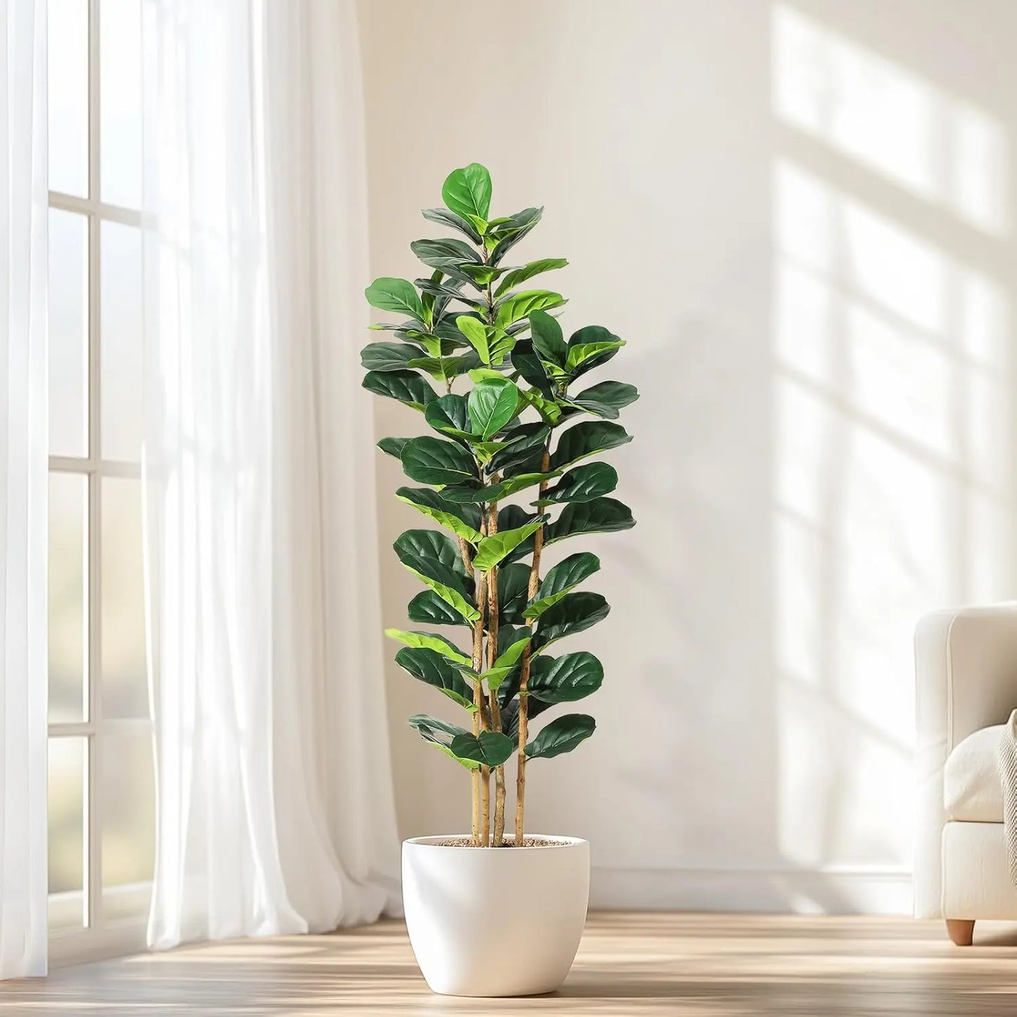 HiMISS Artificial Fiddle Leaf Fig Tree With Pot Home Decor