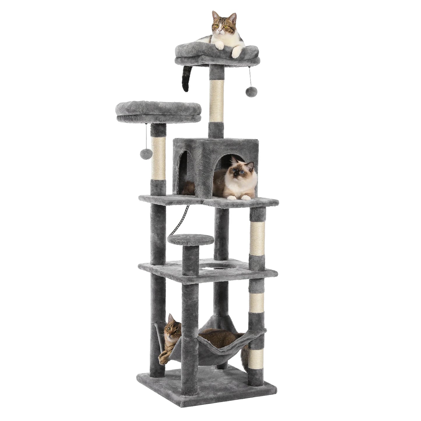PAWZ Road Cat Tree Multi-Level Plush Condo With Scratching Posts