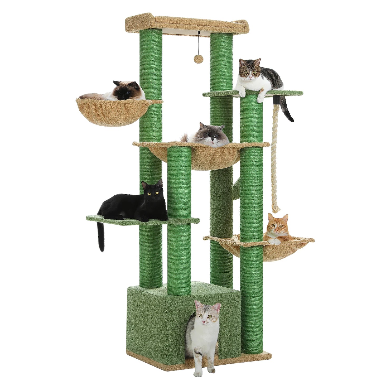 PEQULTICN Multi Level Cat Tree Scratching Posts Condo