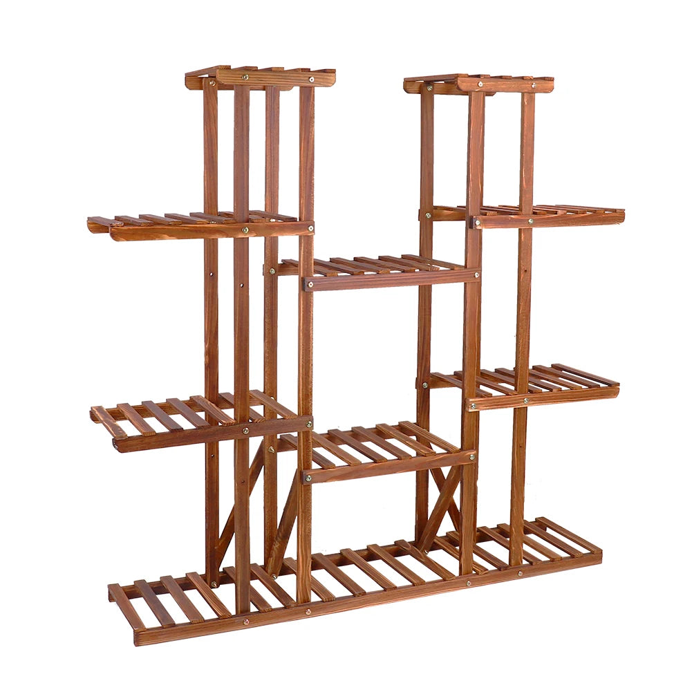 Wisfor Wooden Plant Shelf Multi Tier Flower Pot Stand Outdoor