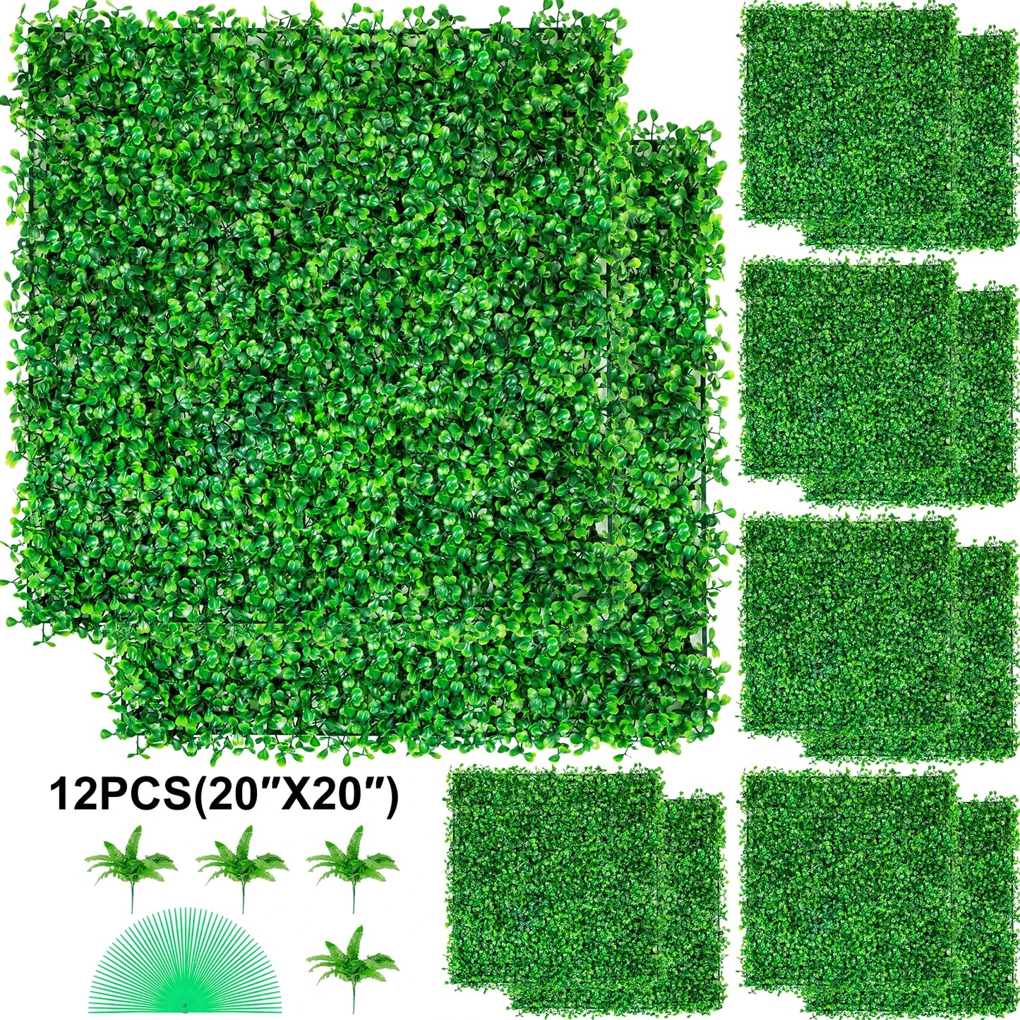 SucceBuy Boxwood Hedge Wall Panels Artificial Plant Wall Decor