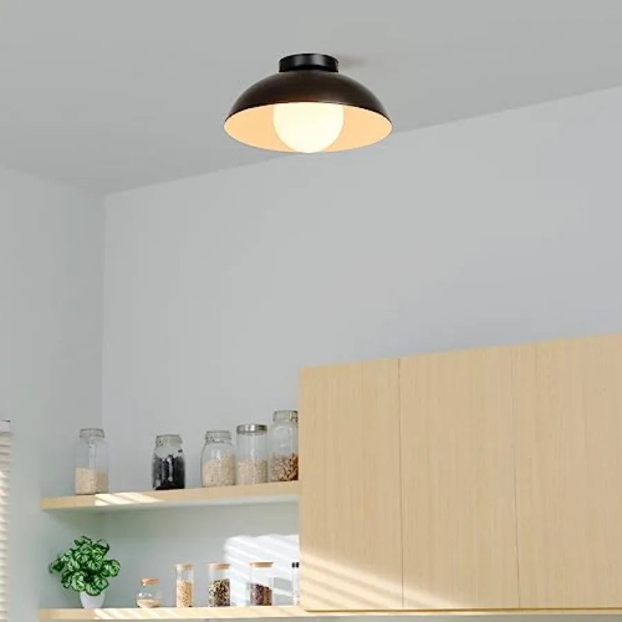 Flush Mount Ceiling Light With Opal Glass Dual Shade