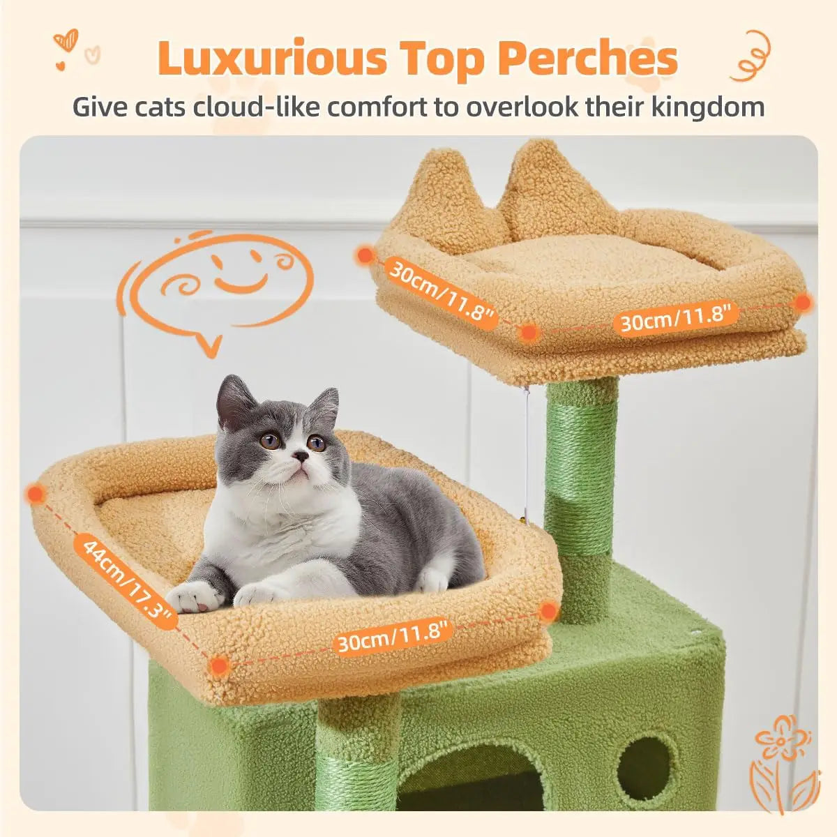 Multi Level Cat Tree With Hammock For Large Indoor Cats