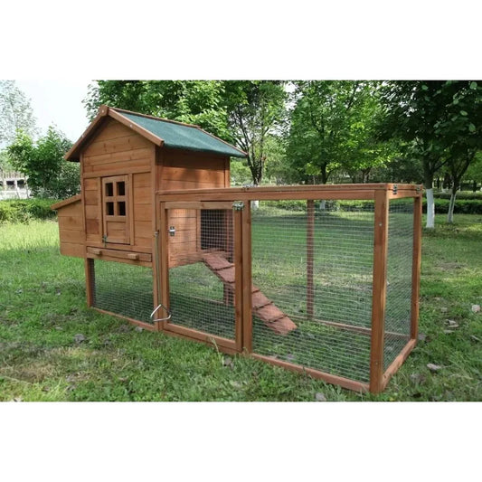 Outdoor Chicken Coop For 2-4 Chickens Wooden Hen House Roof