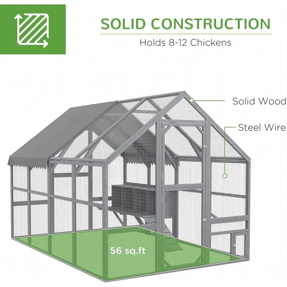 Wooden Chicken Coop Run With Waterproof UV Cover And Walkthrough