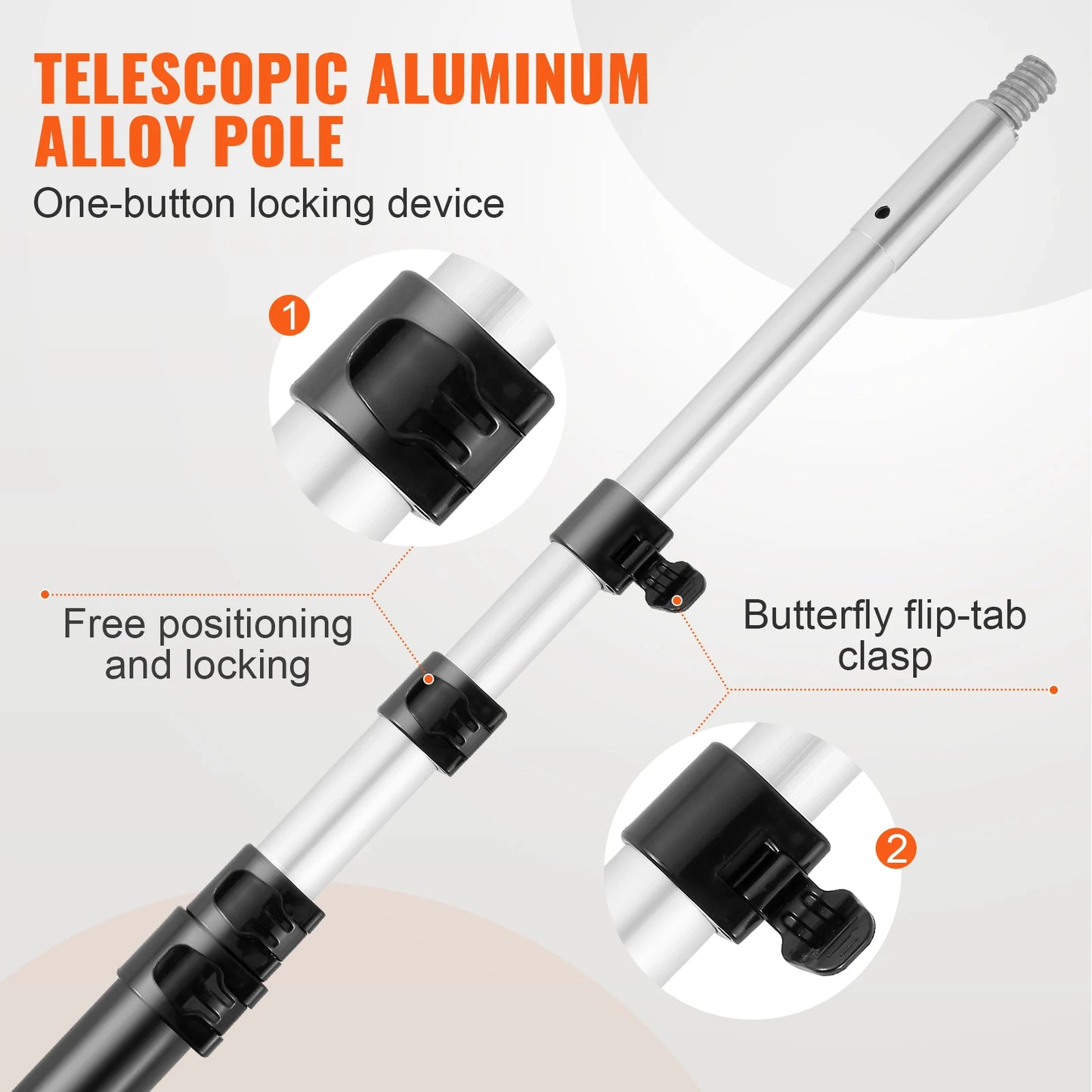 SucceBuy Manual Pole Saw Extendable Tree Pruner Sharp Blade Aluminum Handle