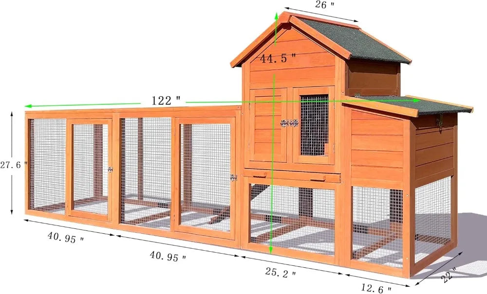 Weatherproof Chicken Coop With Nest Box And Removable Tray