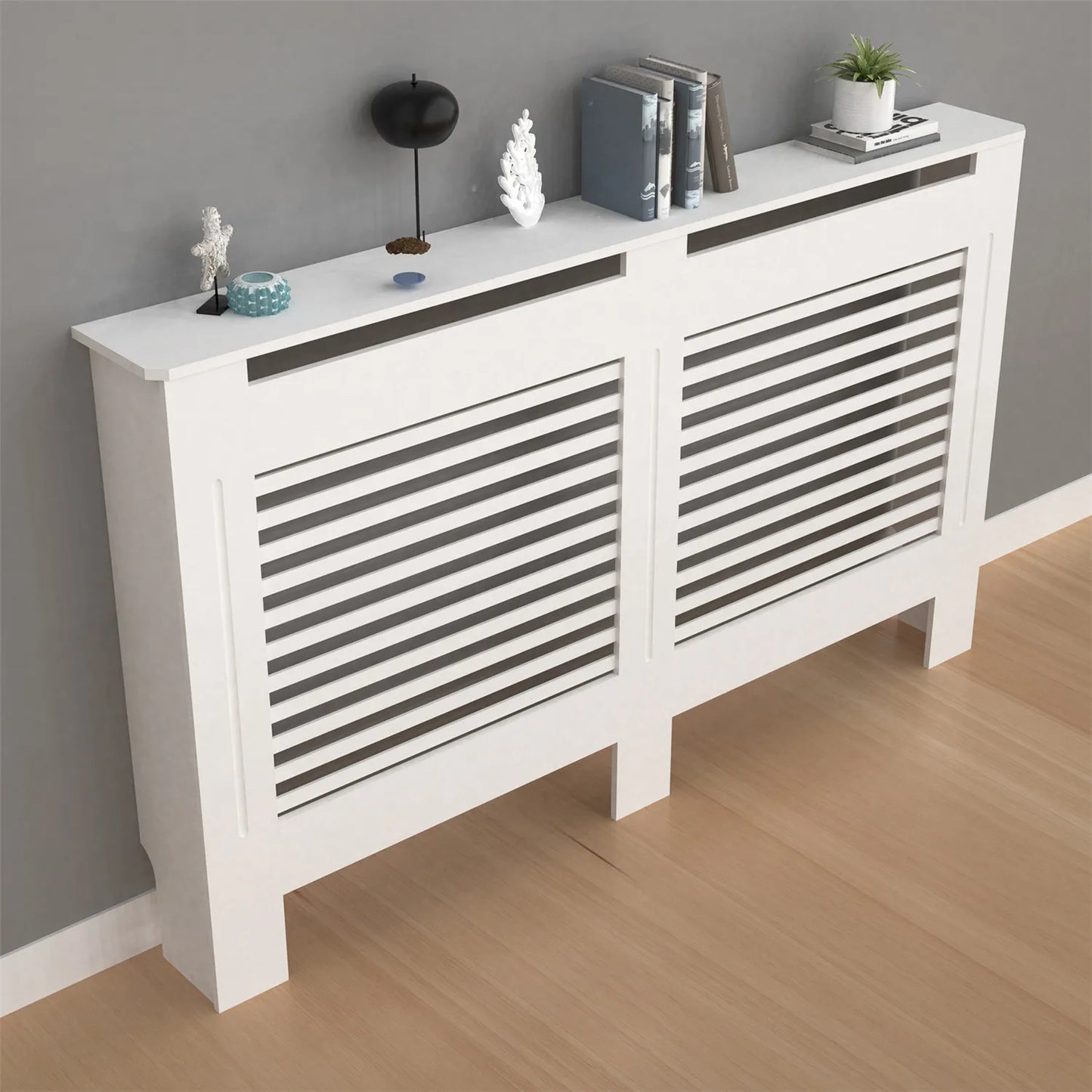 MDF Radiator Cover Cabinet With Grill Shelf For Home Use