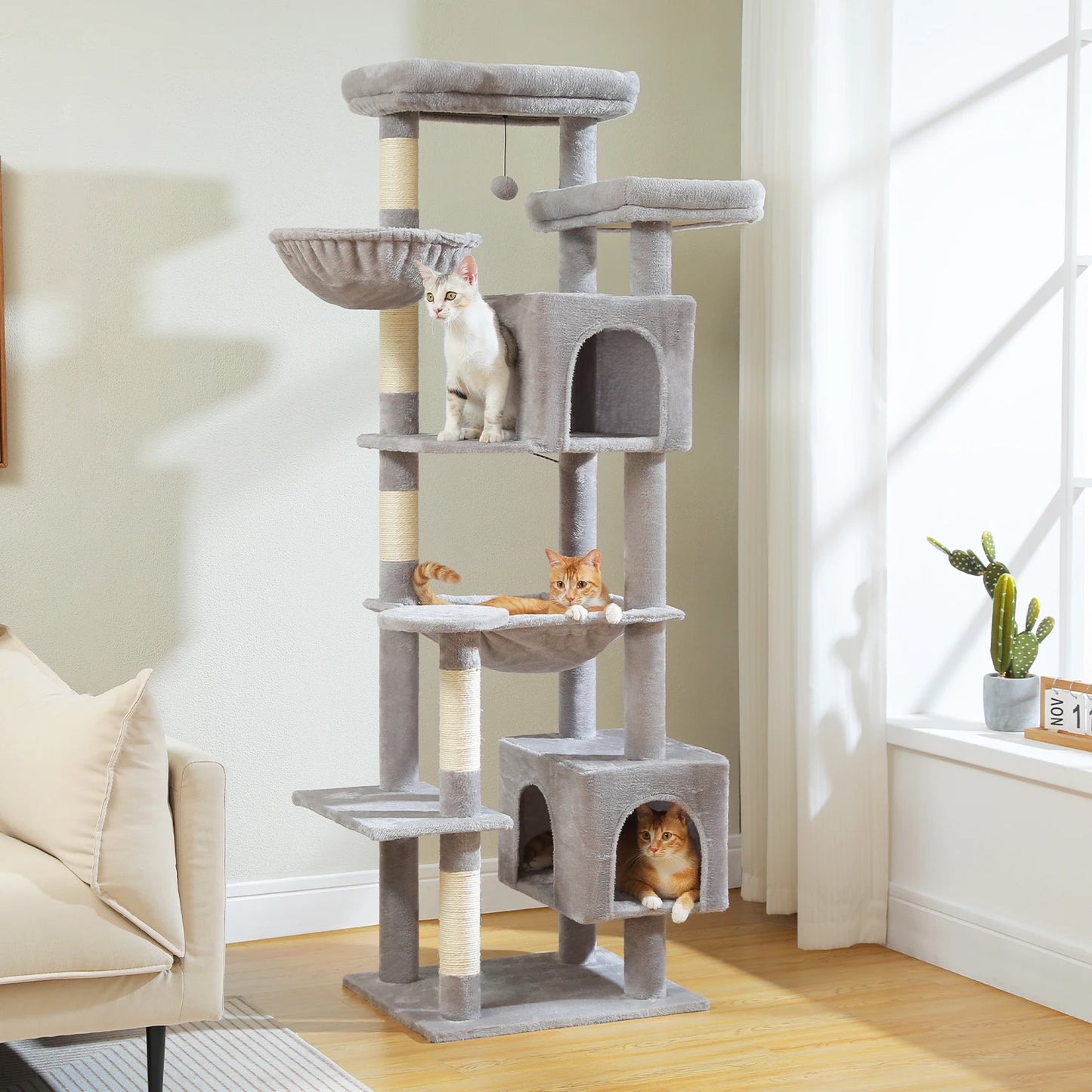 PAWZ Road Cat Tree Multi-Level Plush Condo With Scratching Posts
