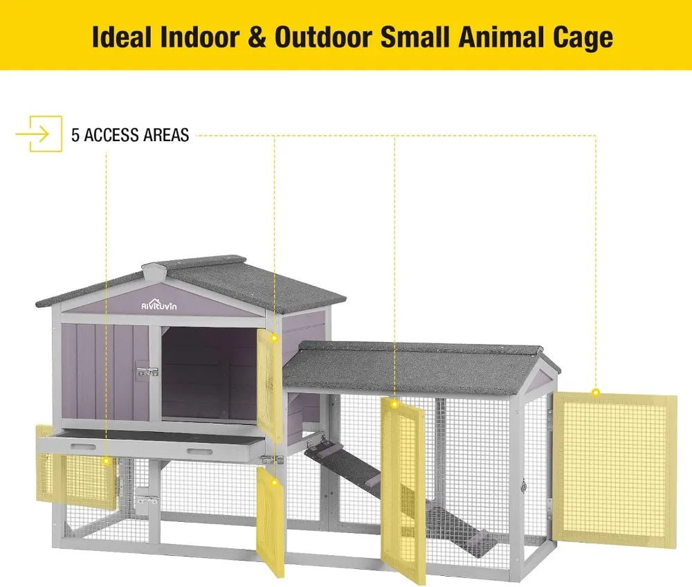 XMSJ Expandable Wooden Chicken Coop For 2 Chickens Outdoor Henhouse