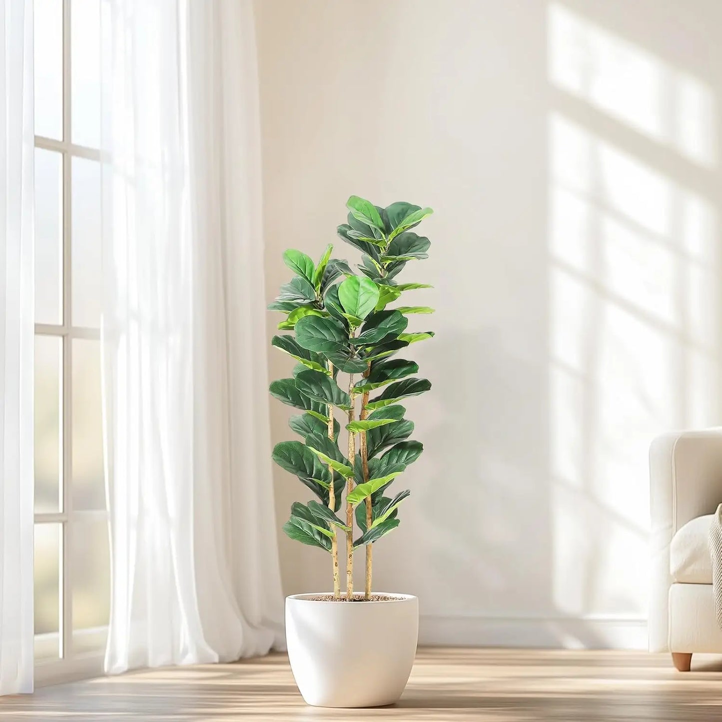 HiMISS Artificial Fiddle Leaf Fig Tree With Pot Home Decor