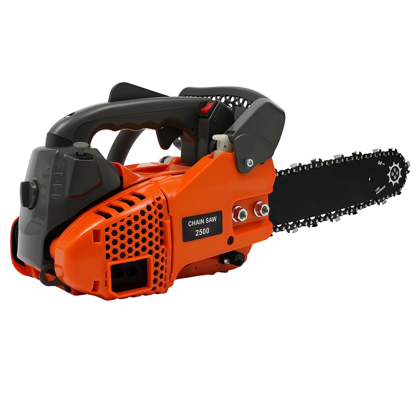 Top Handle Chainsaw 25.4cc Gasoline Two Stroke Engine Woodcutting Tool