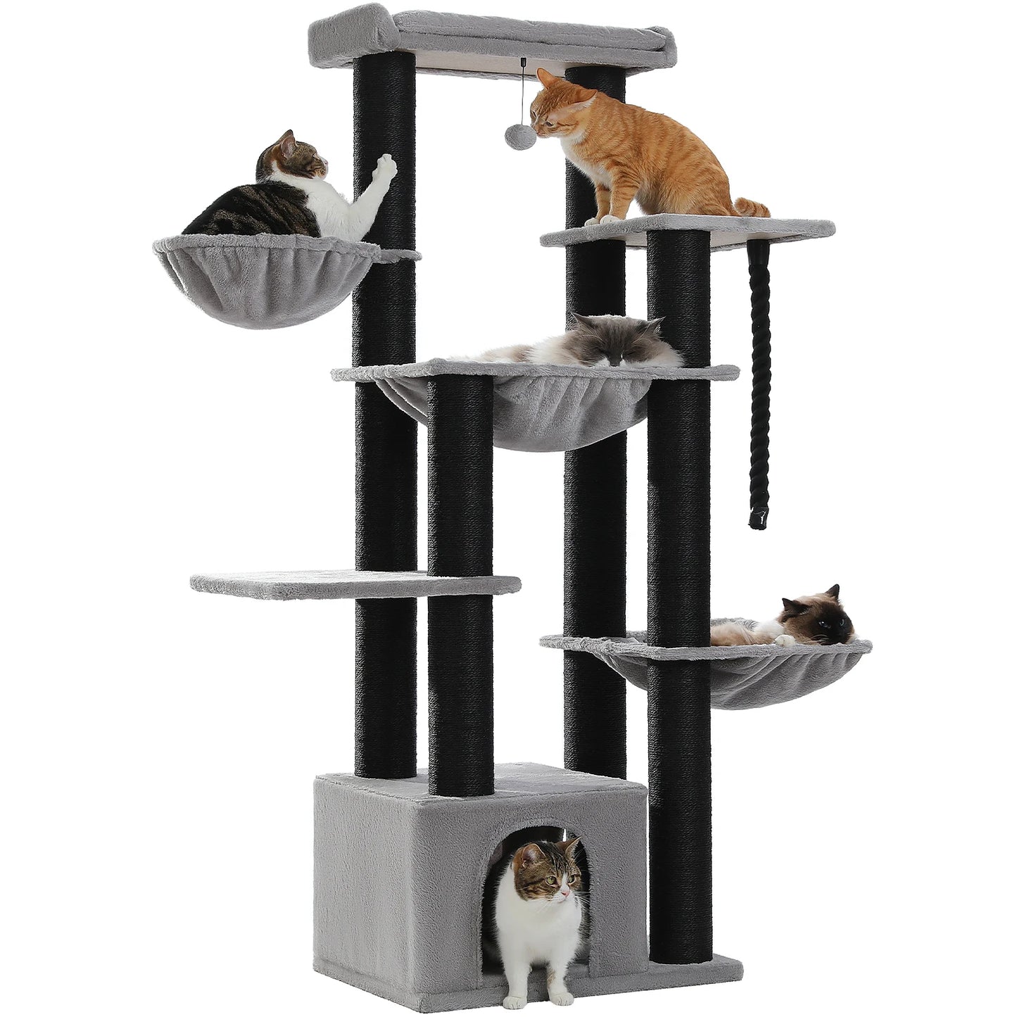 PEQULTICN Multi Level Cat Tree Scratching Posts Condo