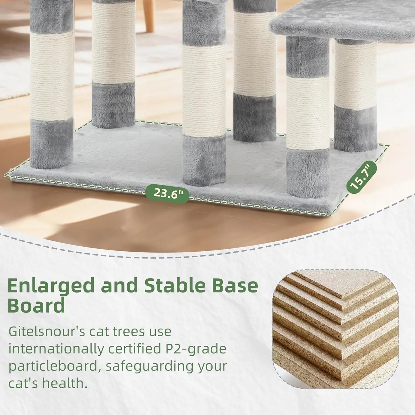 Heavy-Duty Three-Tier Cat Tree With Wooden Perch And Scratching Posts