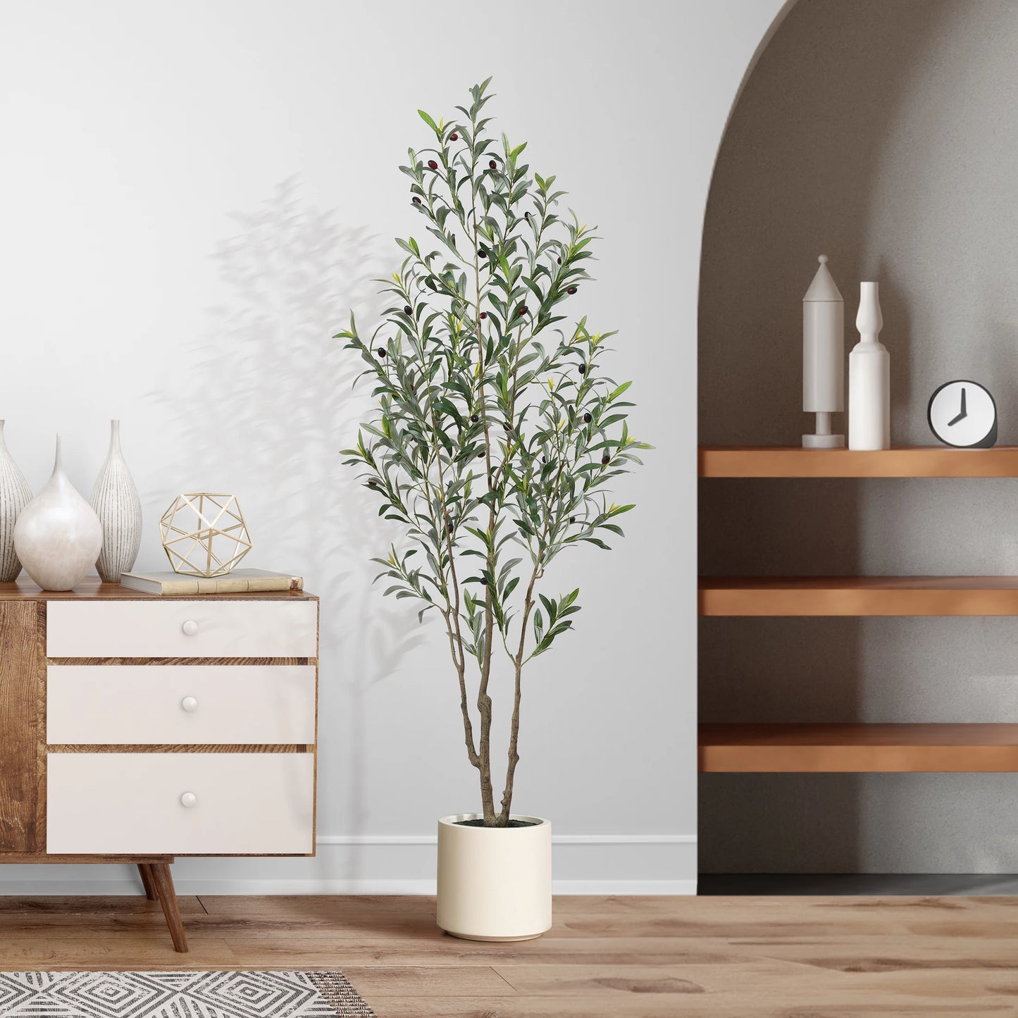 KAZEILA CN Artificial Olive Tree Multi Trunk Realistic Branches Planter