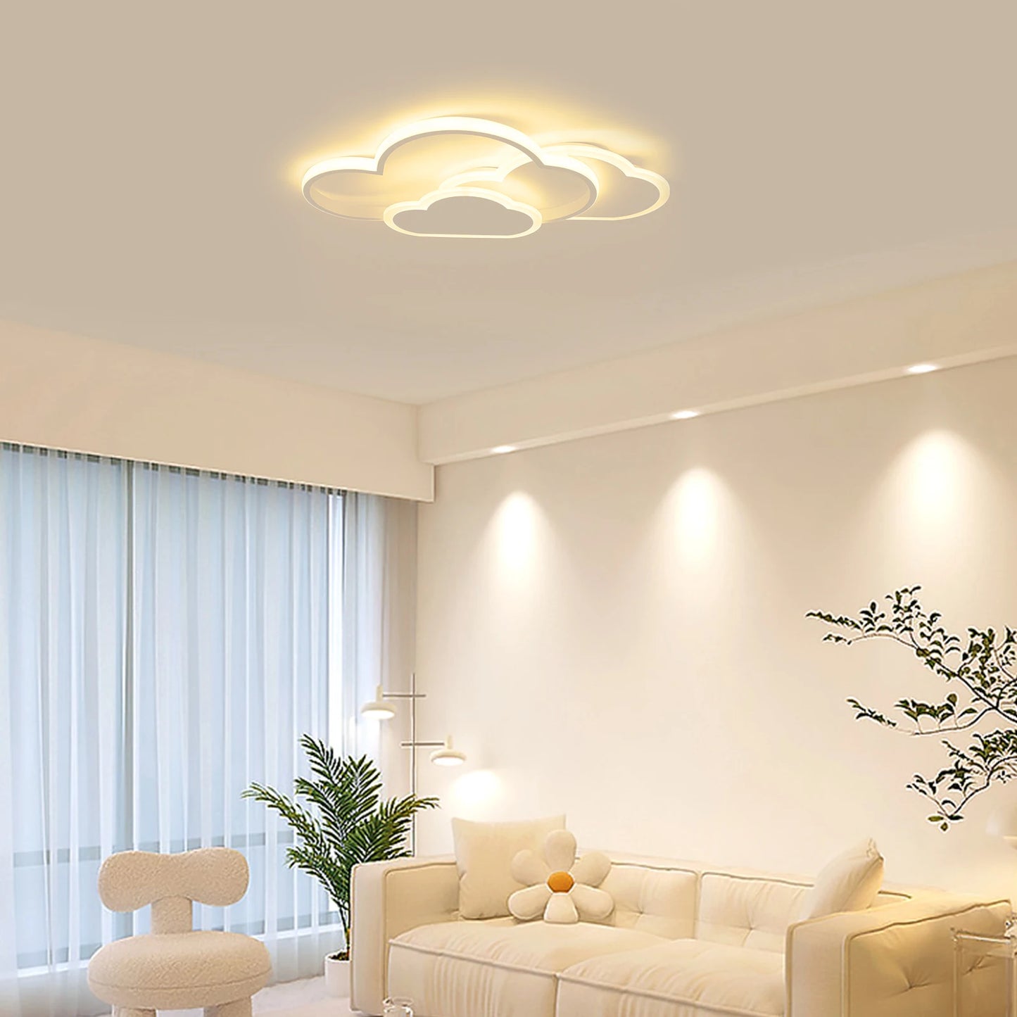 Cloud Shape LED Ceiling Light Fixture Three Color Temperatures