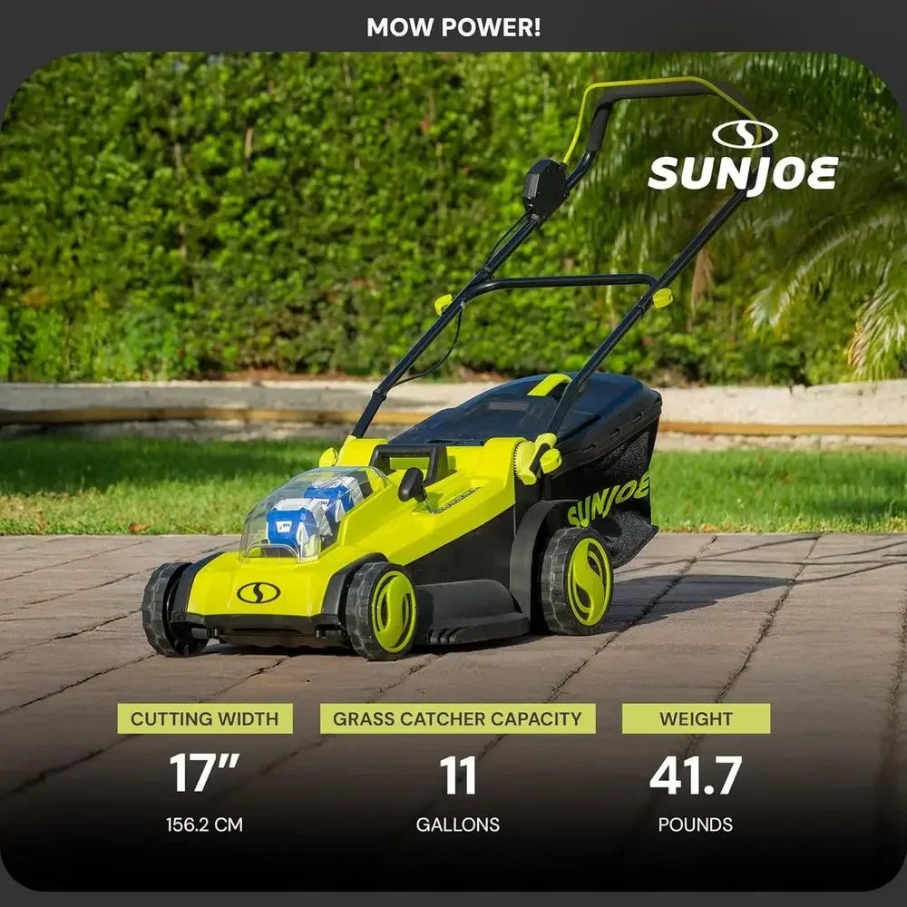 Cordless Lawn Mower With 6 Position Height Adjustment And Bag