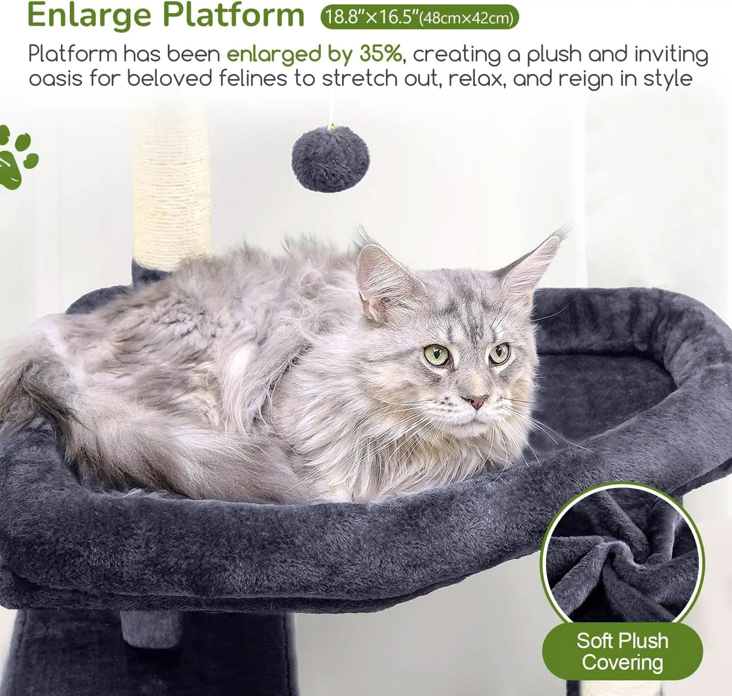 Cat Tree With Padded Perches, Scratching Posts, Hammock And Condo