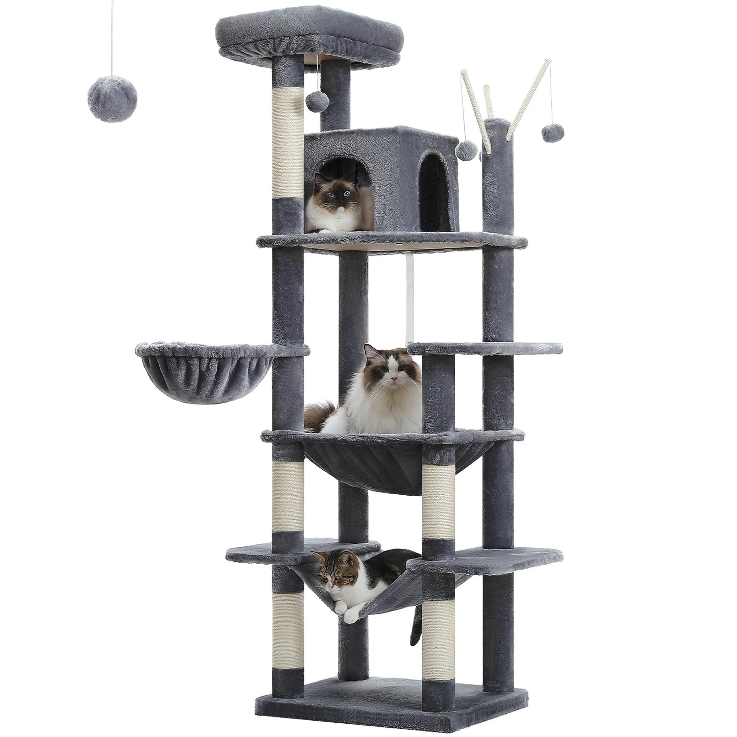 PAWZ Road Cat Tree Multi-Level Plush Condo With Scratching Posts
