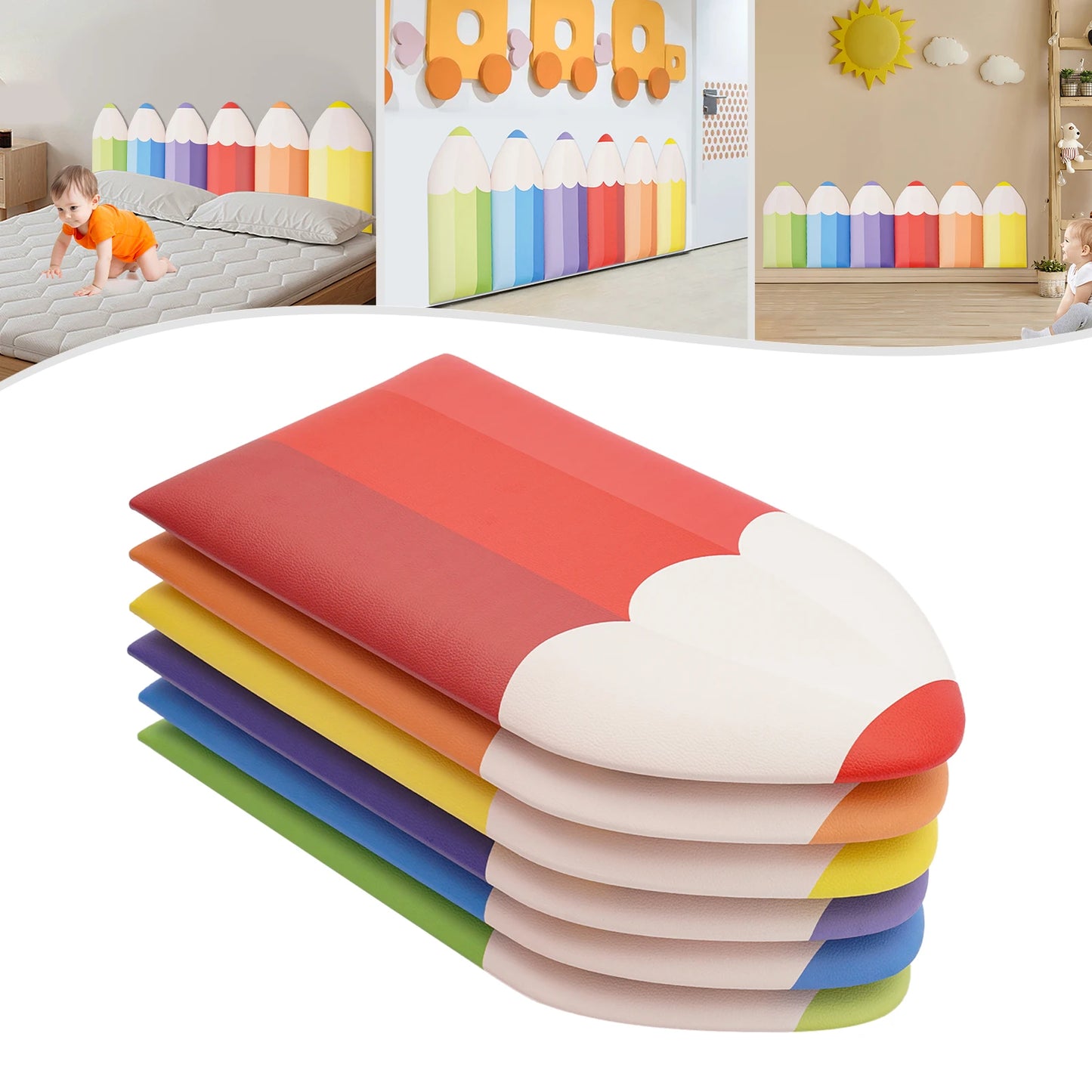 6 Pack Pencil Wall Stickers Anti Collision Padding for Kids