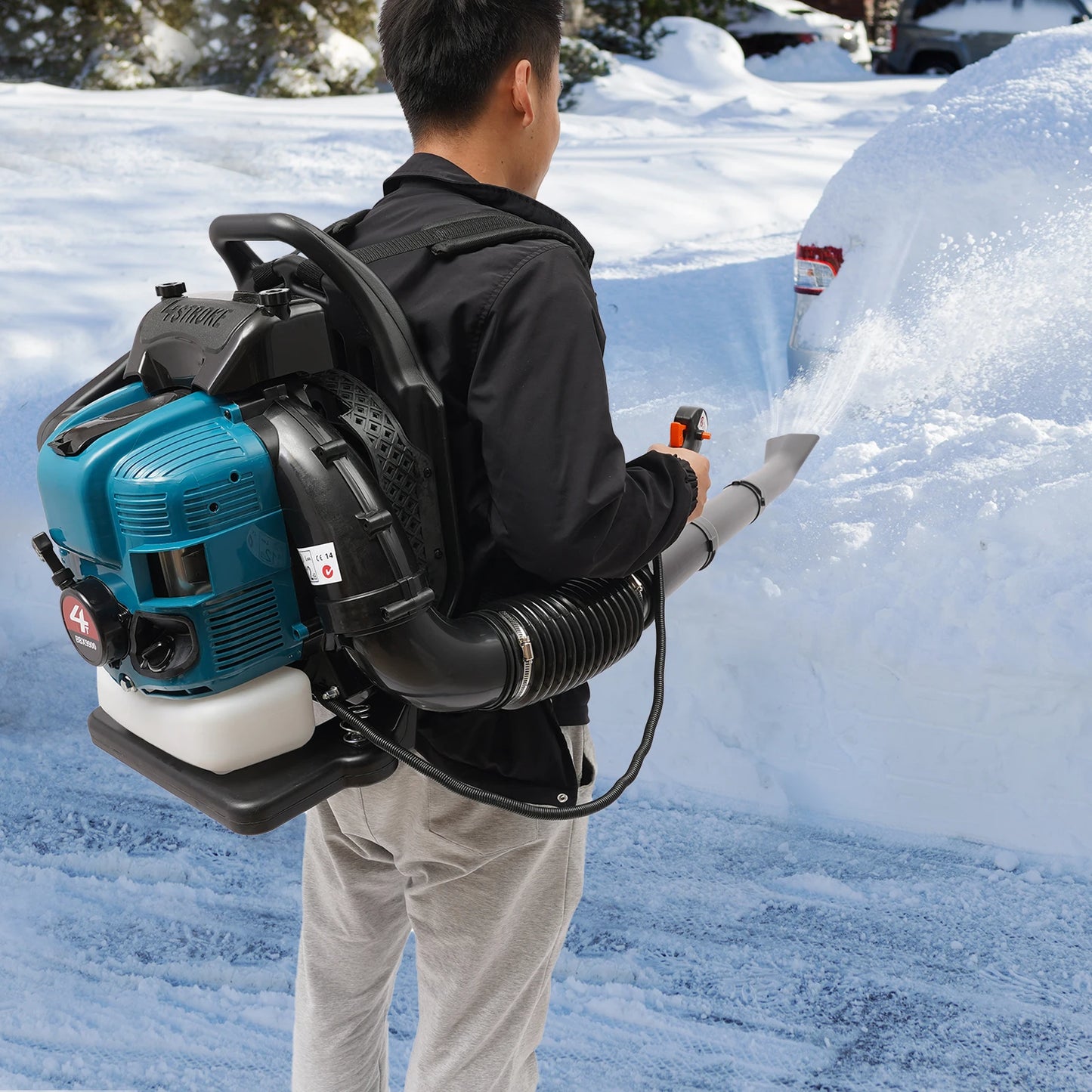 Bymaocar Backpack Leaf Blower 75.6cc Gas Powered 2.6KW 7000RPM