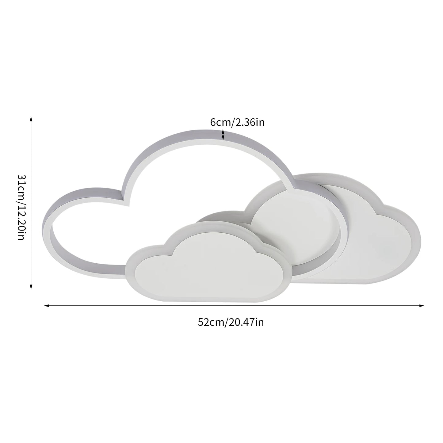 Cloud Shape LED Ceiling Light Fixture Three Color Temperatures