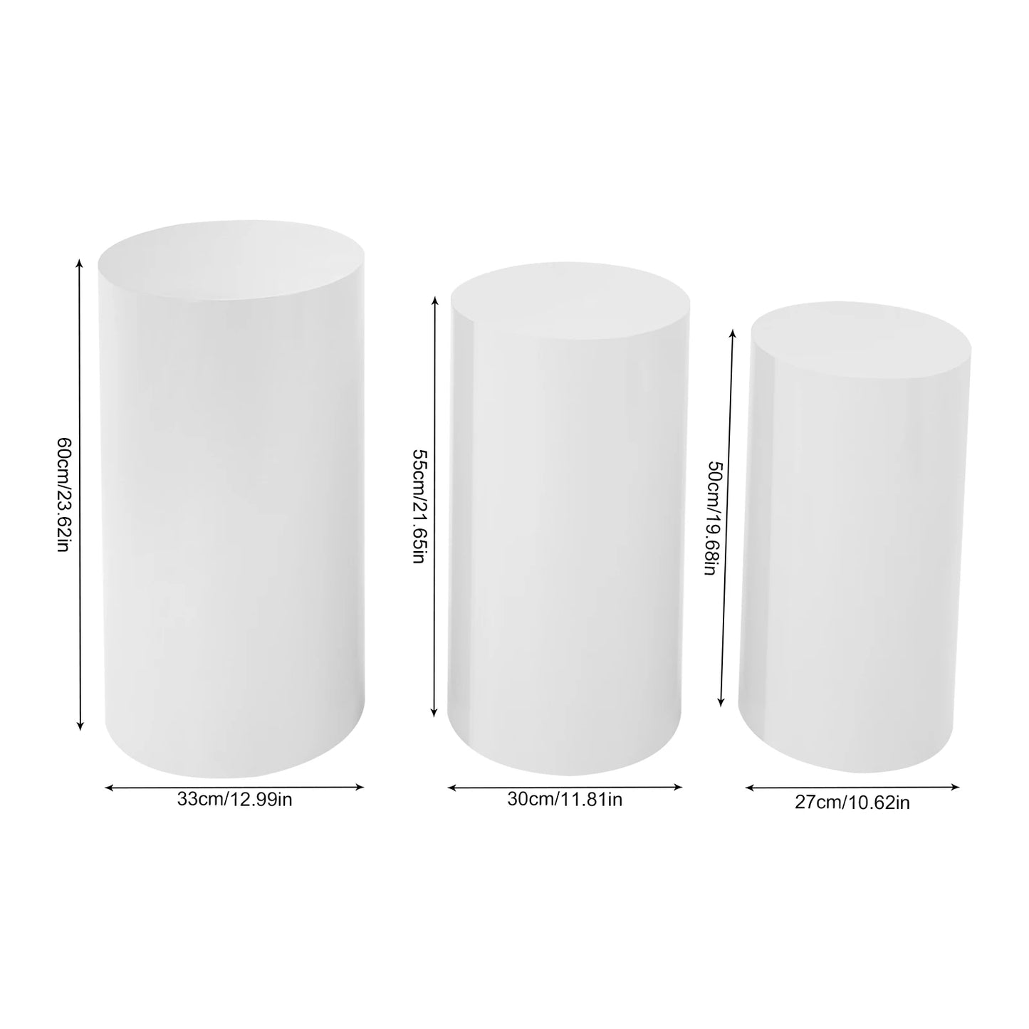 Round Cylinder Freestanding Iron Pedestal Stand For Cake And Flower Displays