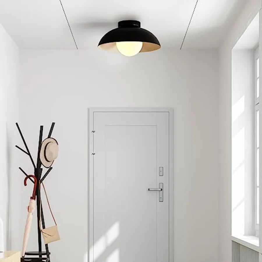 Flush Mount Ceiling Light With Opal Glass Dual Shade