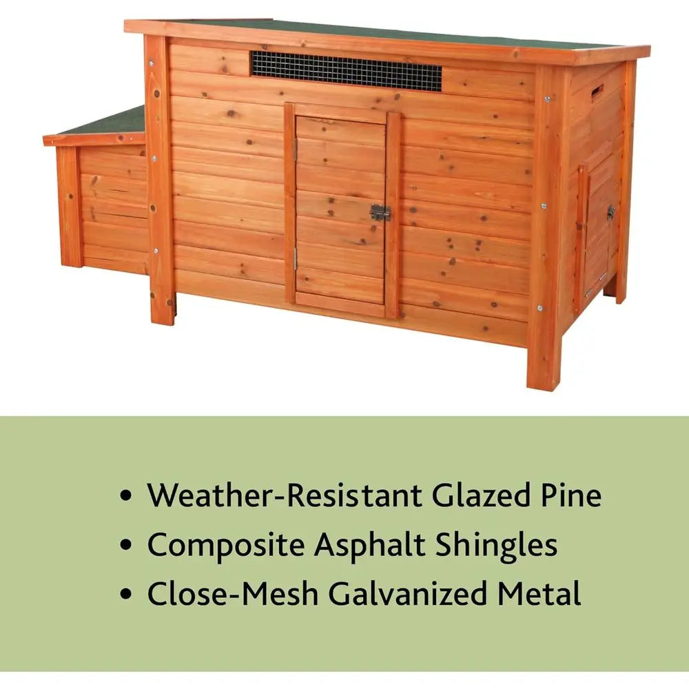Pine Wood Chicken Coop Portable With Top Access Ventilated