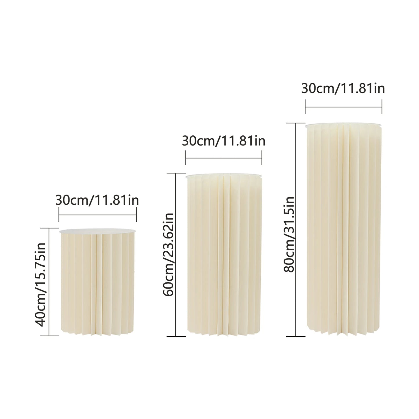 Wedding Flower Stand Cylinder Foldable Cardboard Centerpiece Display Stand