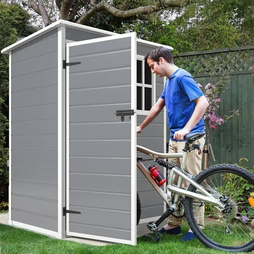 Outdoor Resin Storage Shed With Floor Waterproof Lockable