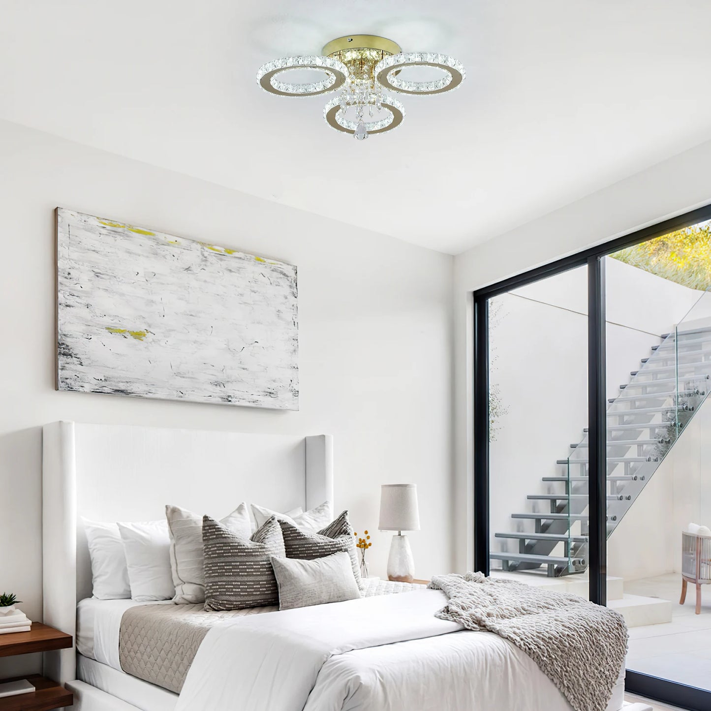 VETRULUS Crystal LED Ceiling Light Chandelier For Living Room