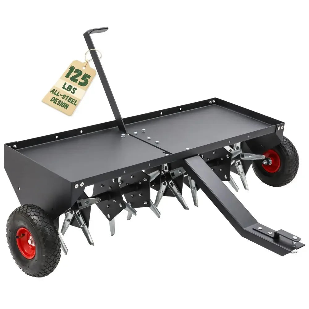 XMSJ Tow Behind Lawn Aerator With Universal Hitch 40 Tines