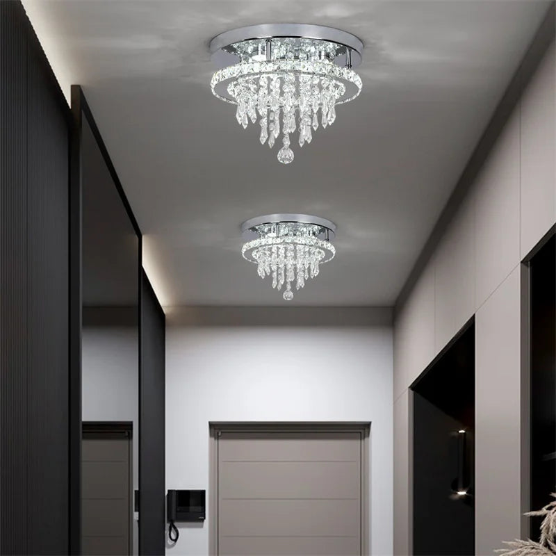 VETRULUS Crystal LED Chandelier Pendant Light With Remote Control
